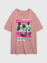 Squid Game I Survived Womens Oversized T-Shirt
