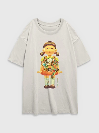 Squid Game Big Doll Womens Oversized T-Shirt