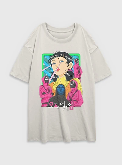Squid Game Graphic Seoyoung Womens Oversized T-Shirt