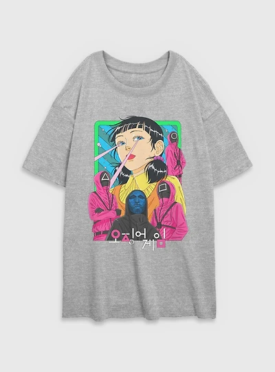Squid Game Graphic Seoyoung Womens Oversized T-Shirt