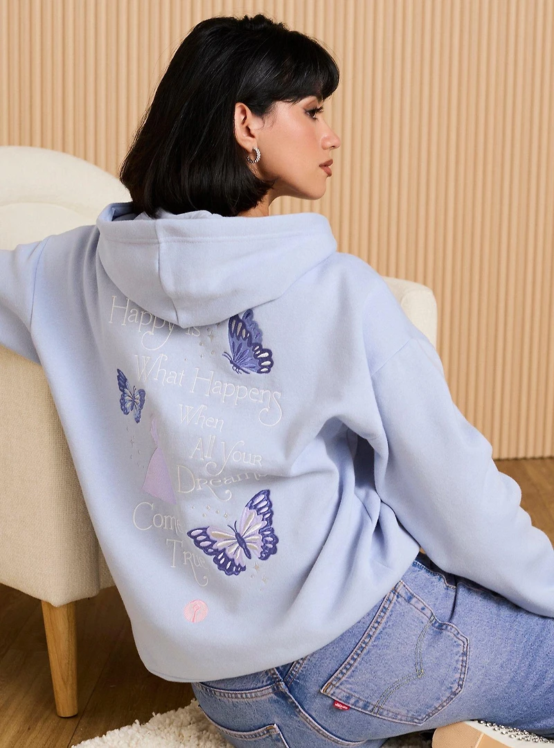 Wicked Glinda Embroidered Butterflies Women's Hoodie - BoxLunch Exclusive
