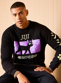 Studio Ghibli® Kiki's Delivery Service Jiji Panel Portrait Crewneck - BoxLunch Exclusive