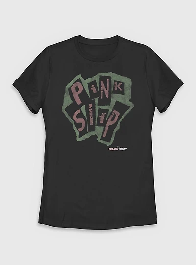 Disney Freaky Friday Pink Slip Womens T-Shirt