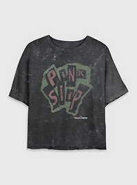 Disney Freaky Friday Pink Slip Mineral Wash Womens Crop T-Shirt