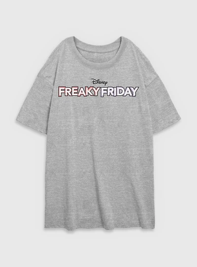 Disney Freaky Friday Logo Womens Oversized T-Shirt