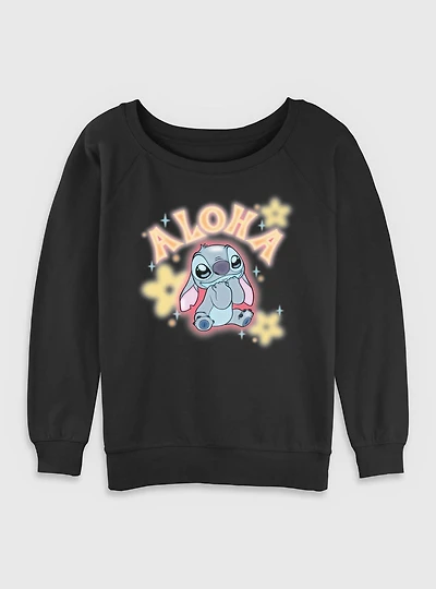 Disney Lilo & Stitch Cute Aloha Womens Slouchy Sweatshirt