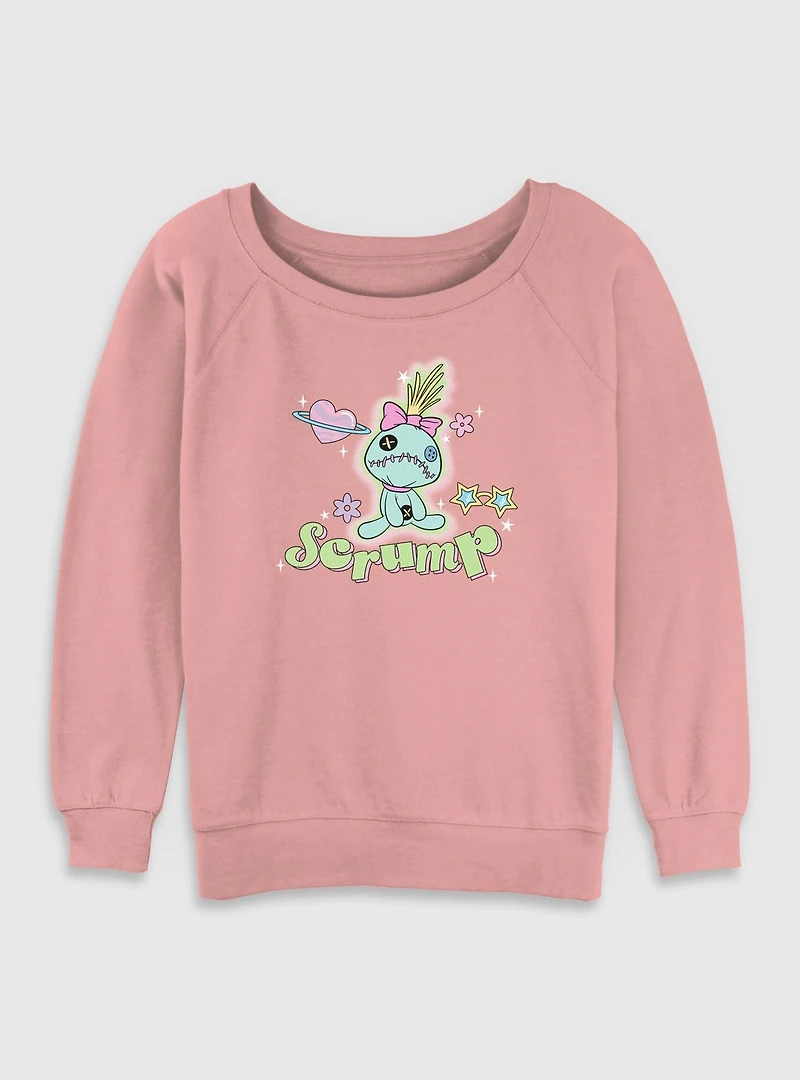 Disney Lilo & Stitch Scrump Stars Womens Slouchy Sweatshirt
