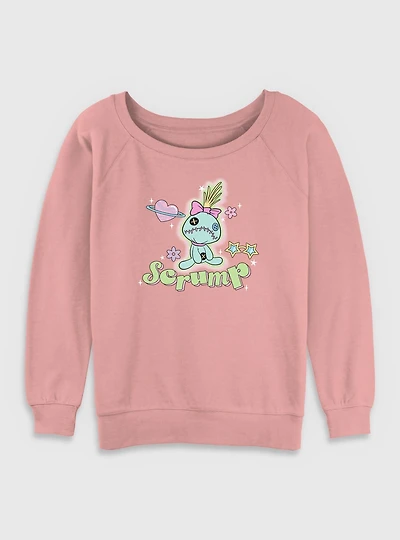 Disney Lilo & Stitch Scrump Stars Womens Slouchy Sweatshirt