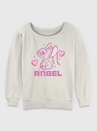 Disney Lilo & Stitch Angel Hearts Womens Slouchy Sweatshirt