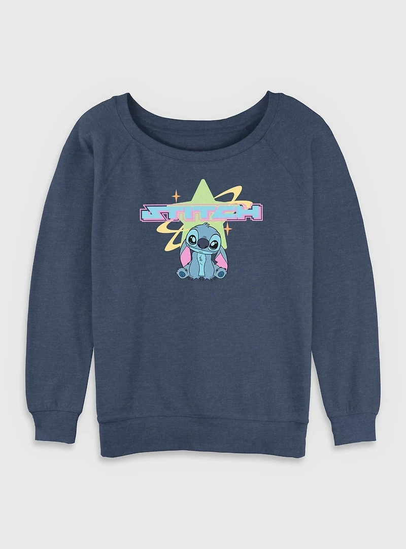 Disney Lilo & Stitch Stars Womens Slouchy Sweatshirt