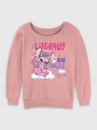 Disney Lilo & Stitch Literally An Angel Womens Slouchy Sweatshirt