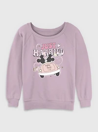 Disney Mickey Mouse Just Married Womens Slouchy Sweatshirt