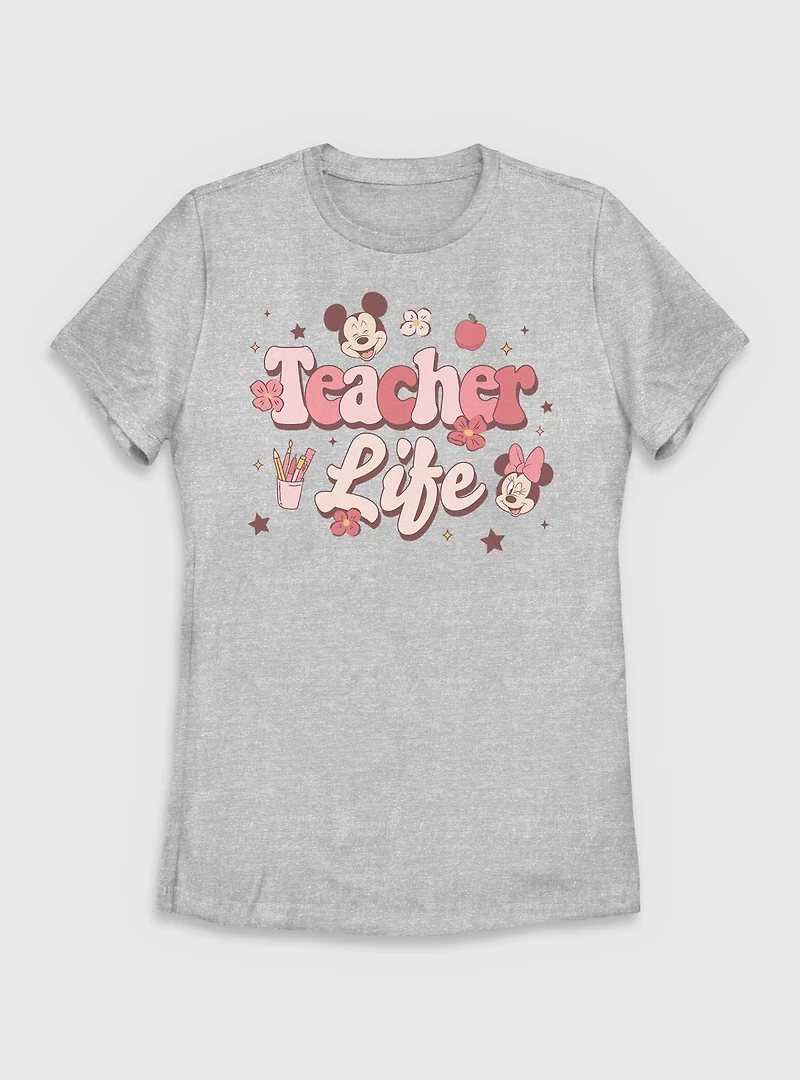 Disney Mickey Mouse Teacher Life Womens T-Shirt