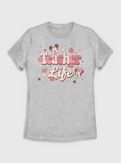 Disney Mickey Mouse Teacher Life Womens T-Shirt