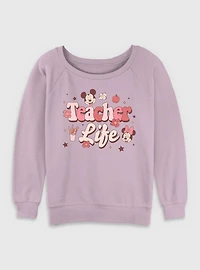 Disney Mickey Mouse Teacher Life Womens Slouchy Sweatshirt