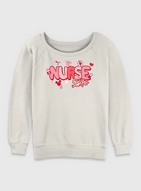 Disney Mickey Mouse Nurse Life Womens Slouchy Sweatshirt