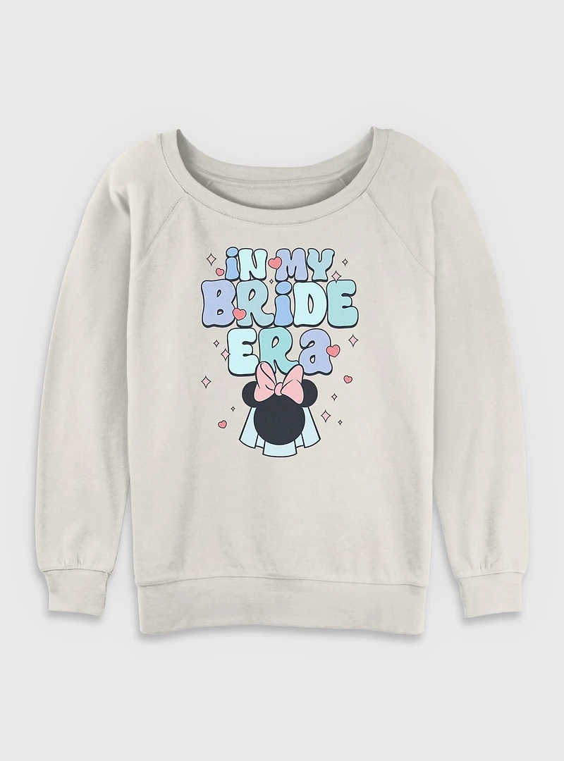 Disney Minnie Mouse My Bride Era Womens Slouchy Sweatshirt