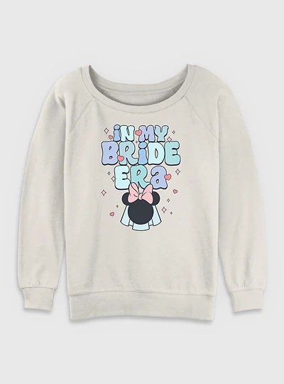 Disney Minnie Mouse My Bride Era Womens Slouchy Sweatshirt