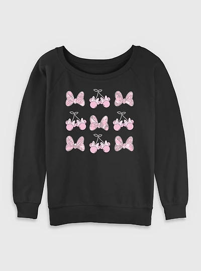 Disney Minnie Mouse Bow Camo Womens Slouchy Sweatshirt
