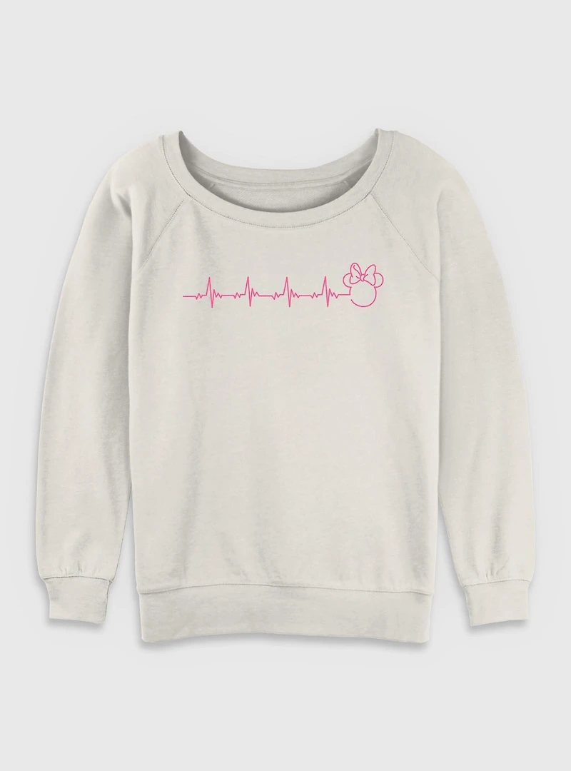 Disney Minnie Mouse Heartbeat Womens Slouchy Sweatshirt