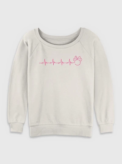 Disney Minnie Mouse Heartbeat Womens Slouchy Sweatshirt