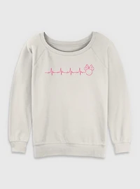Disney Minnie Mouse Heartbeat Womens Slouchy Sweatshirt