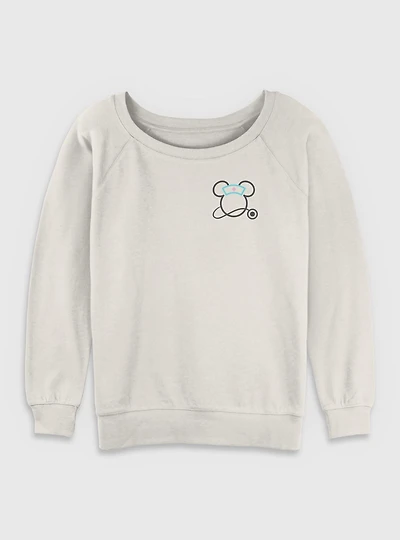 Disney Minnie Mouse Nurse Head Womens Slouchy Sweatshirt