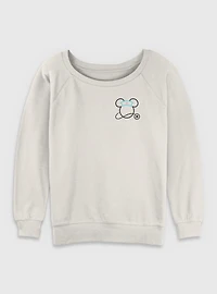 Disney Minnie Mouse Nurse Head Womens Slouchy Sweatshirt