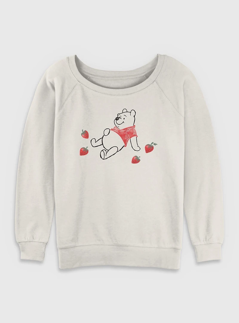 Disney Winnie The Pooh Belly Berry Womens Slouchy Sweatshirt