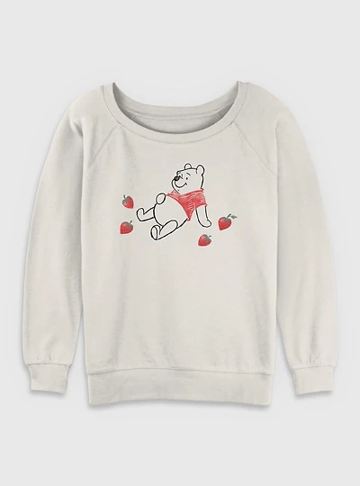 Disney Winnie The Pooh Belly Berry Womens Slouchy Sweatshirt