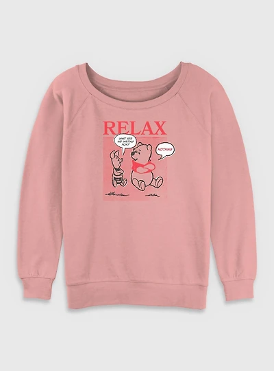 Disney Winnie The Pooh Relax Womens Slouchy Sweatshirt
