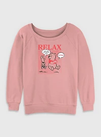 Disney Winnie The Pooh Relax Womens Slouchy Sweatshirt