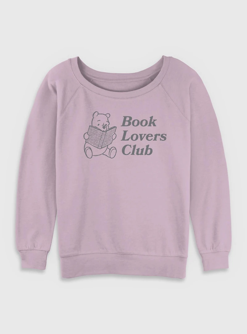 Disney Winnie The Pooh Book Lovers Club Womens Slouchy Sweatshirt