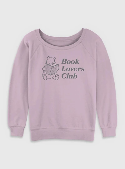 Disney Winnie The Pooh Book Lovers Club Womens Slouchy Sweatshirt