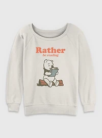 Disney Winnie The Pooh Rather Be Reading Womens Slouchy Sweatshirt
