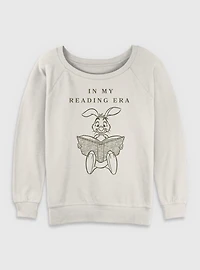 Disney Winnie The Pooh My Reading Era Rabbit Womens Slouchy Sweatshirt