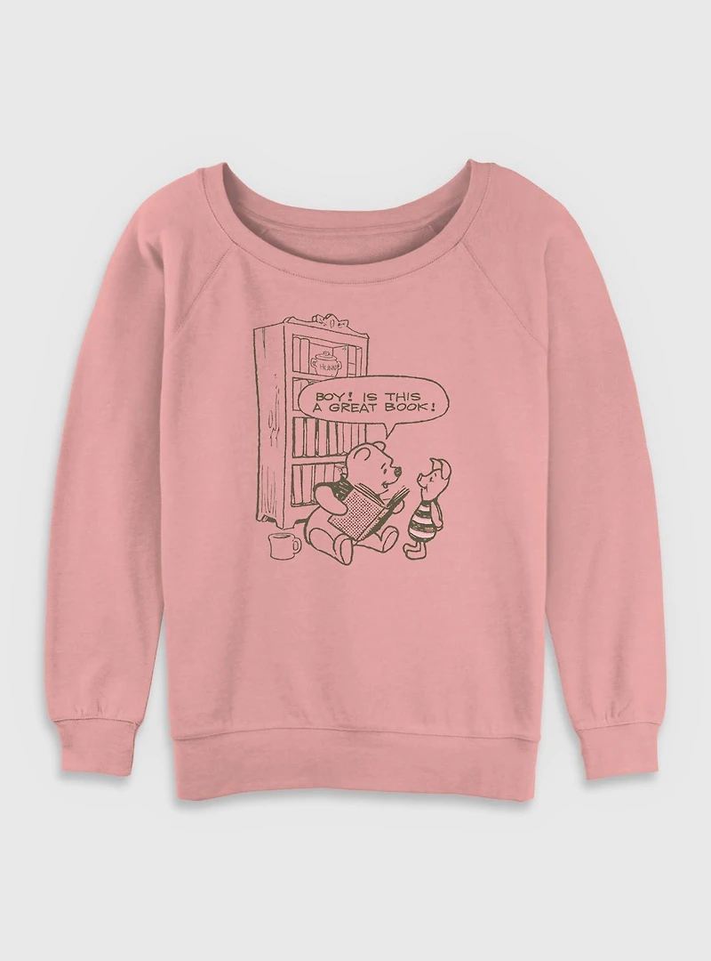 Disney Winnie The Pooh Great Book Womens Slouchy Sweatshirt