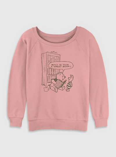 Disney Winnie The Pooh Great Book Womens Slouchy Sweatshirt