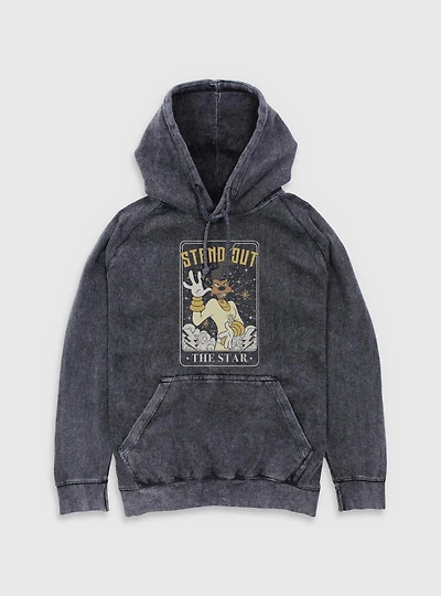 Disney Goofy Powerline Star Tarot Mineral Wash Hoodie