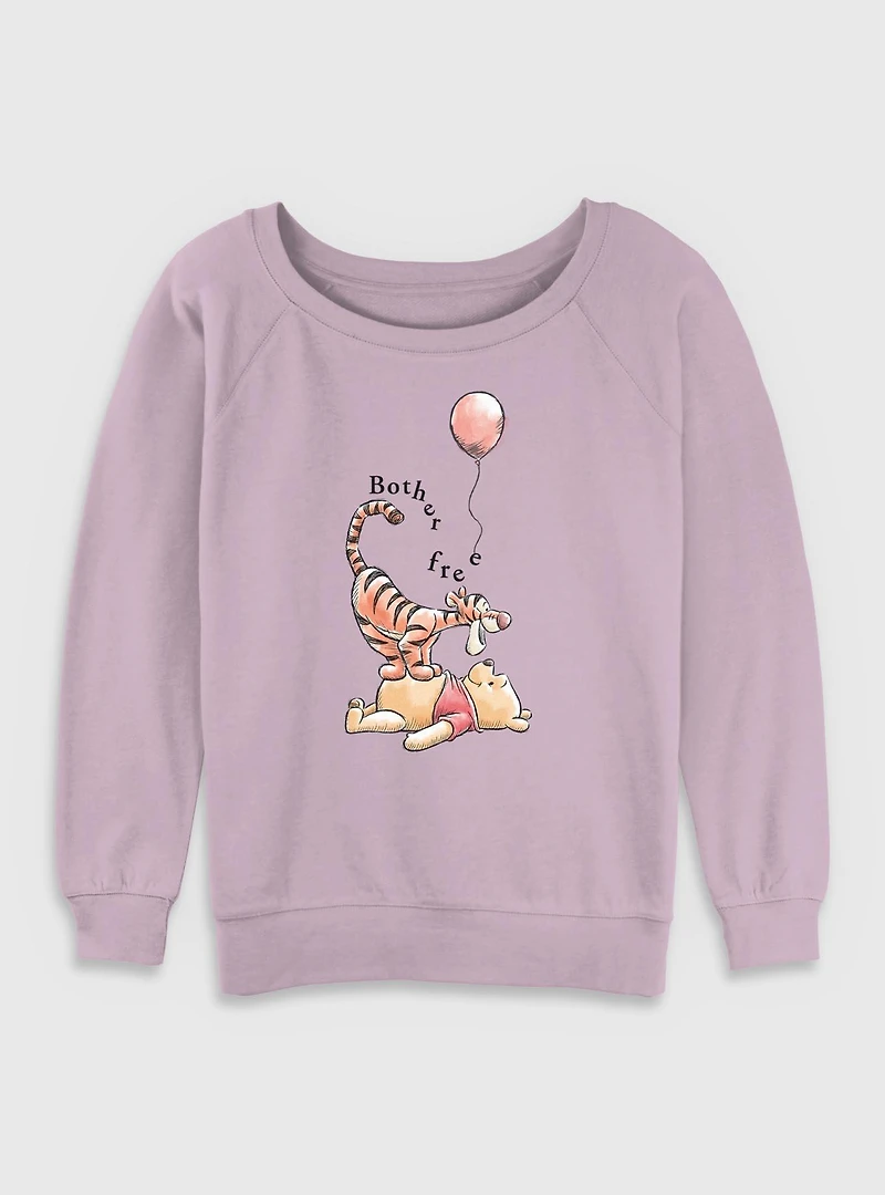 Disney Winnie The Pooh Bother Free Womens Slouchy Sweatshirt