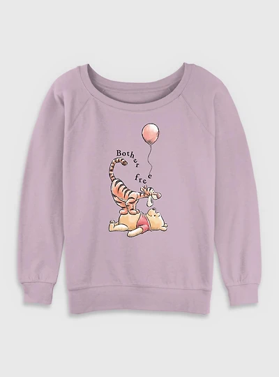 Disney Winnie The Pooh Bother Free Womens Slouchy Sweatshirt