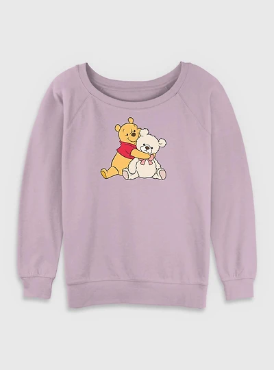 Disney Winnie The Pooh Two Cute Bears Womens Slouchy Sweatshirt