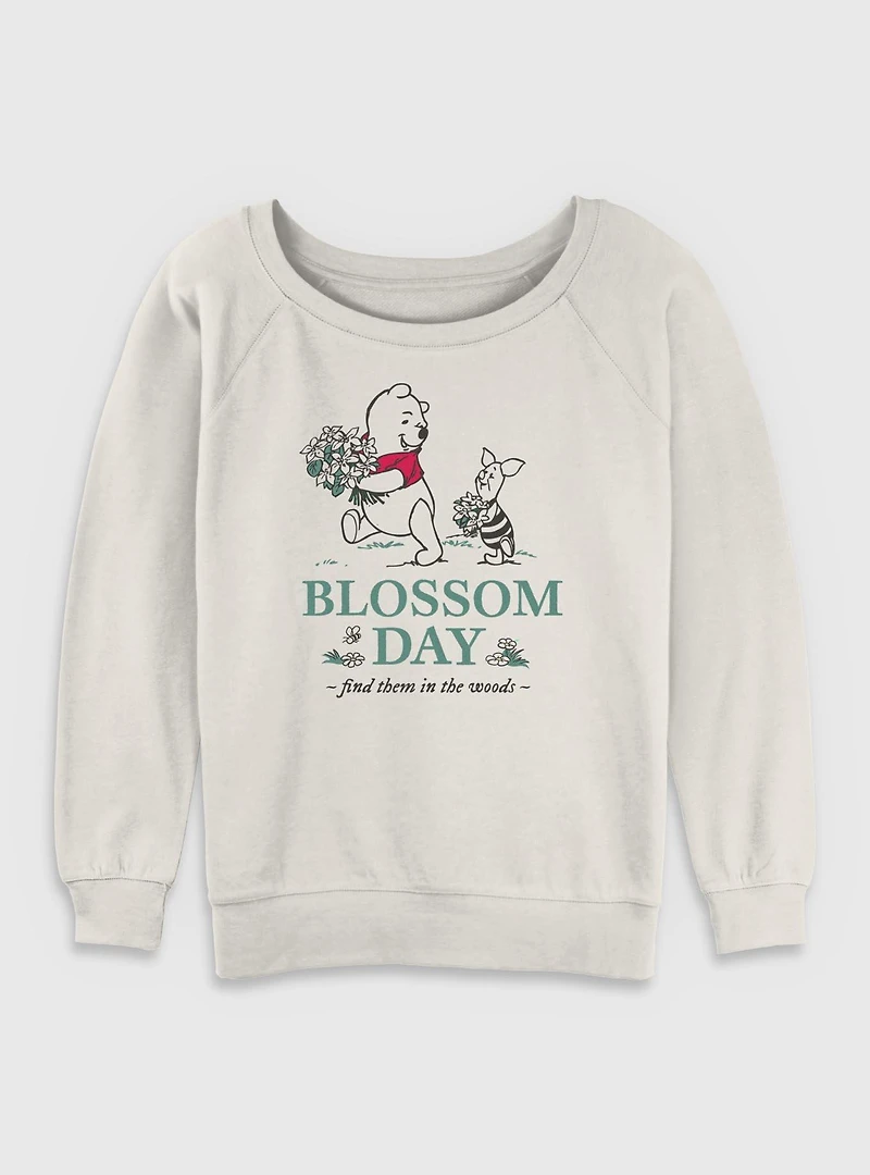 Disney Winnie The Pooh Blossom Day Womens Slouchy Sweatshirt