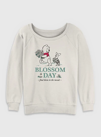 Disney Winnie The Pooh Blossom Day Womens Slouchy Sweatshirt