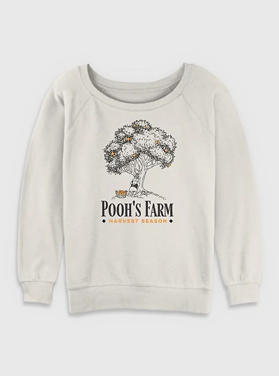 Disney Winnie The Pooh Pooh's Farm Harvest Season Womens Slouchy Sweatshirt