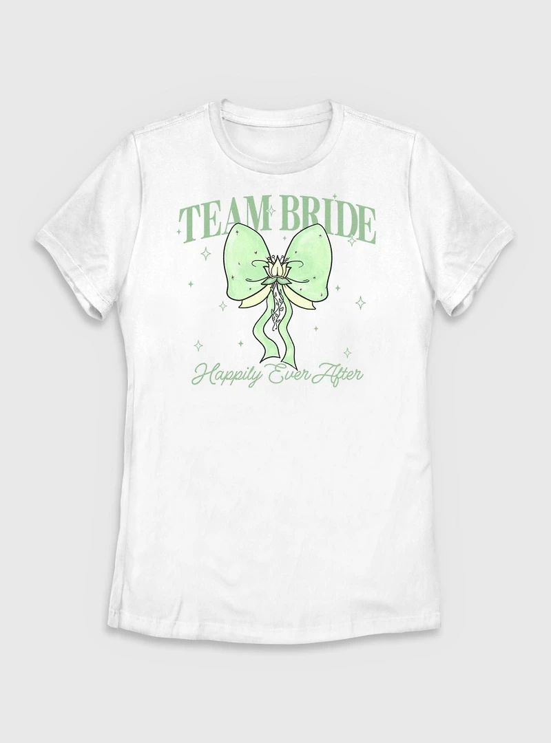 Disney The Princess And Frog Team Bride Happily Ever After Womens T-Shirt