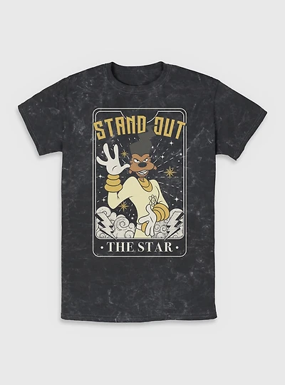 Disney Goofy Powerline Star Tarot Mineral Wash T-Shirt