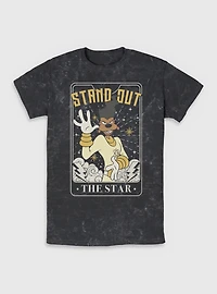 Disney Goofy Powerline Star Tarot Mineral Wash T-Shirt