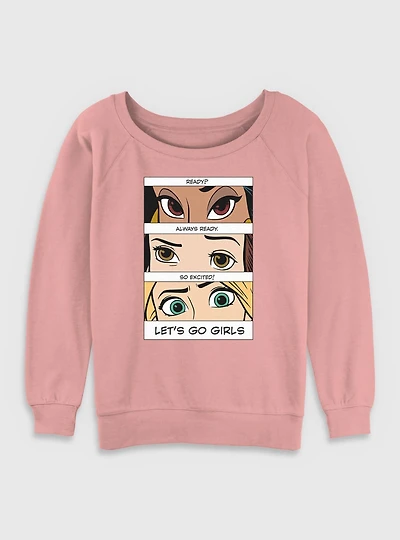 Disney Princesses Let's Go Girls Womens Slouchy Sweatshirt