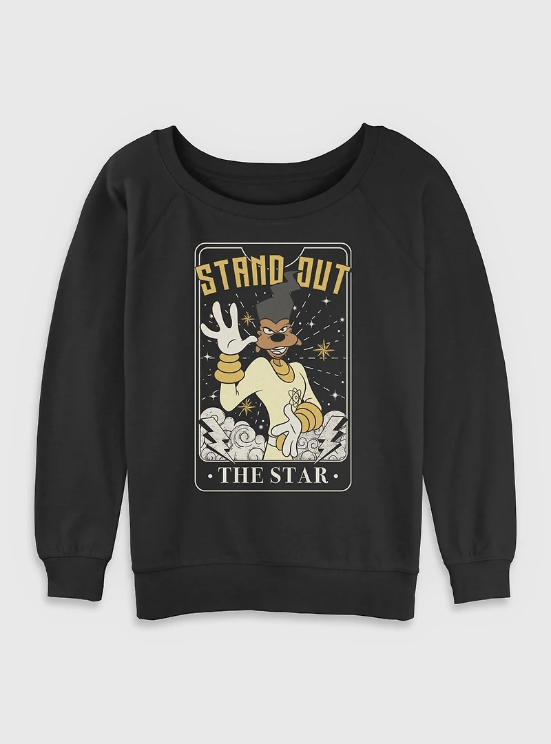 Disney Goofy Powerline Star Tarot Womens Slouchy Sweatshirt